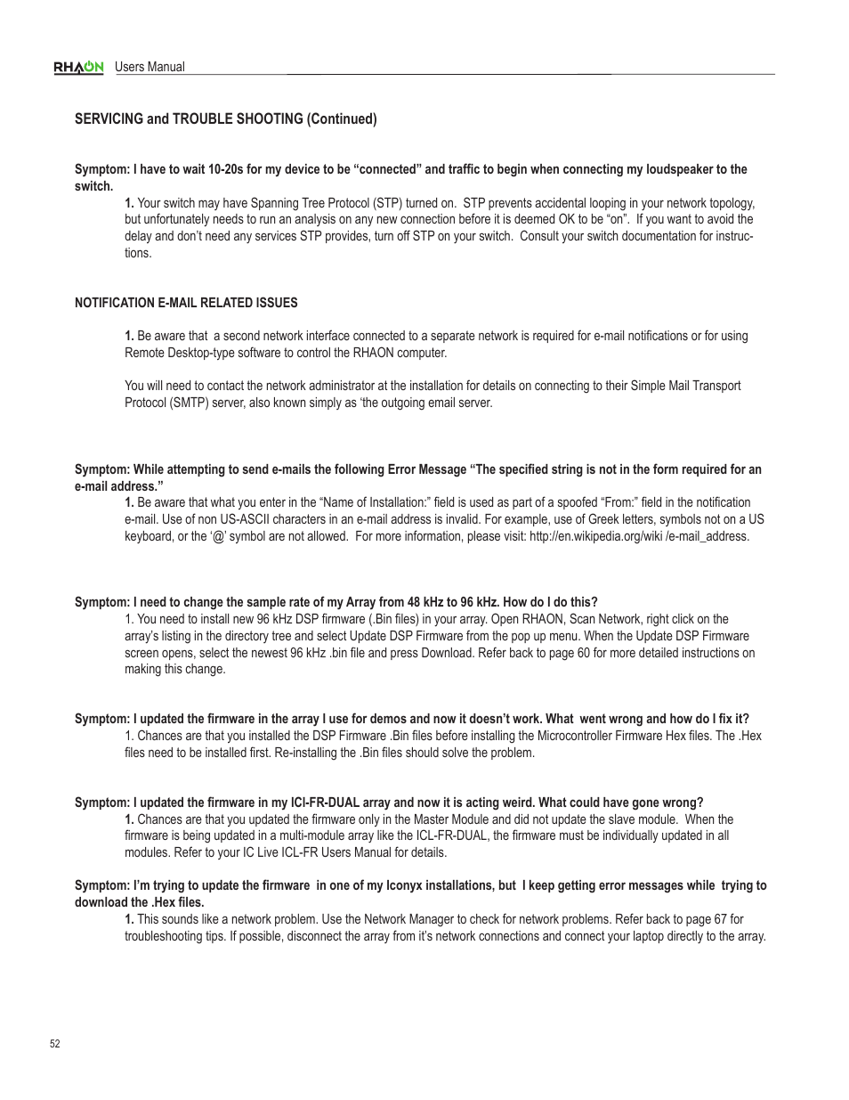 Renkus-Heinz RHAON 32-Bit User Manual | Page 52 / 58