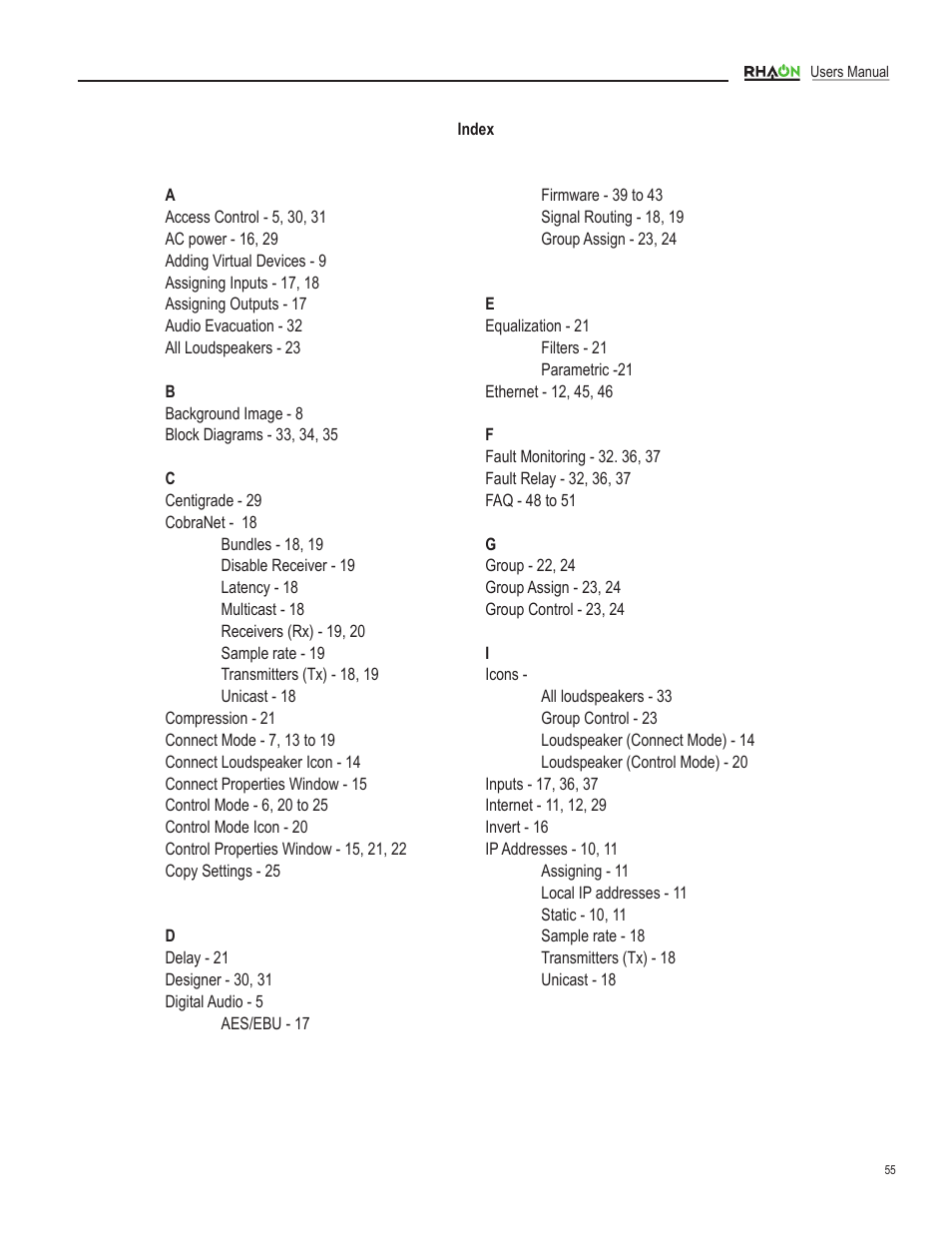 Renkus-Heinz RHAON 32-Bit User Manual | Page 55 / 58