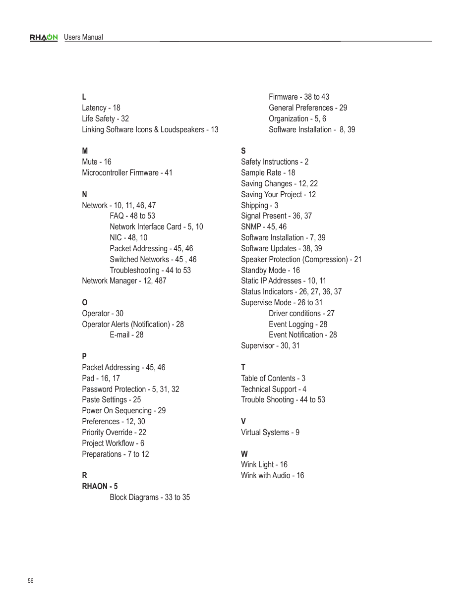 Renkus-Heinz RHAON 32-Bit User Manual | Page 56 / 58