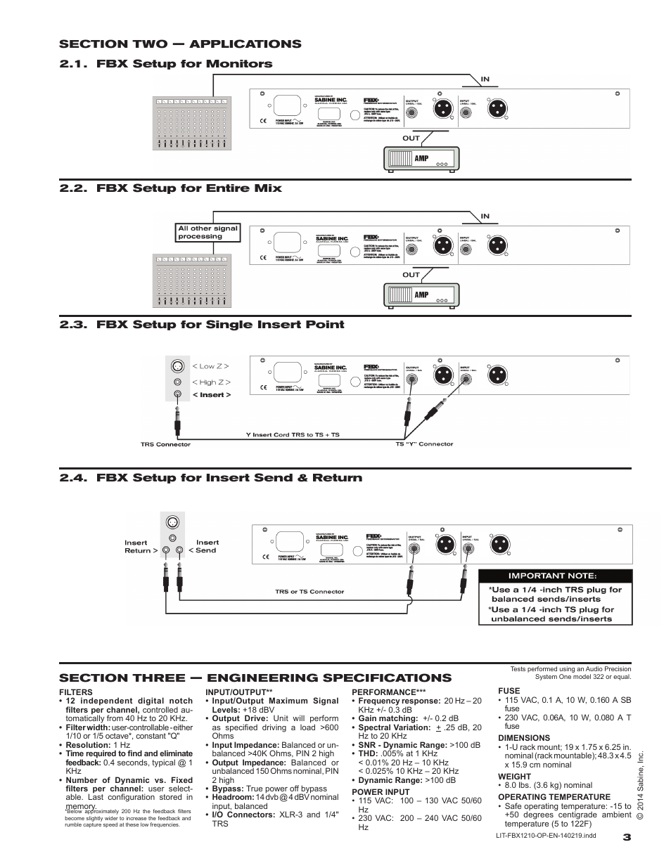 SABINE FBX 1210 User Manual | Page 3 / 12