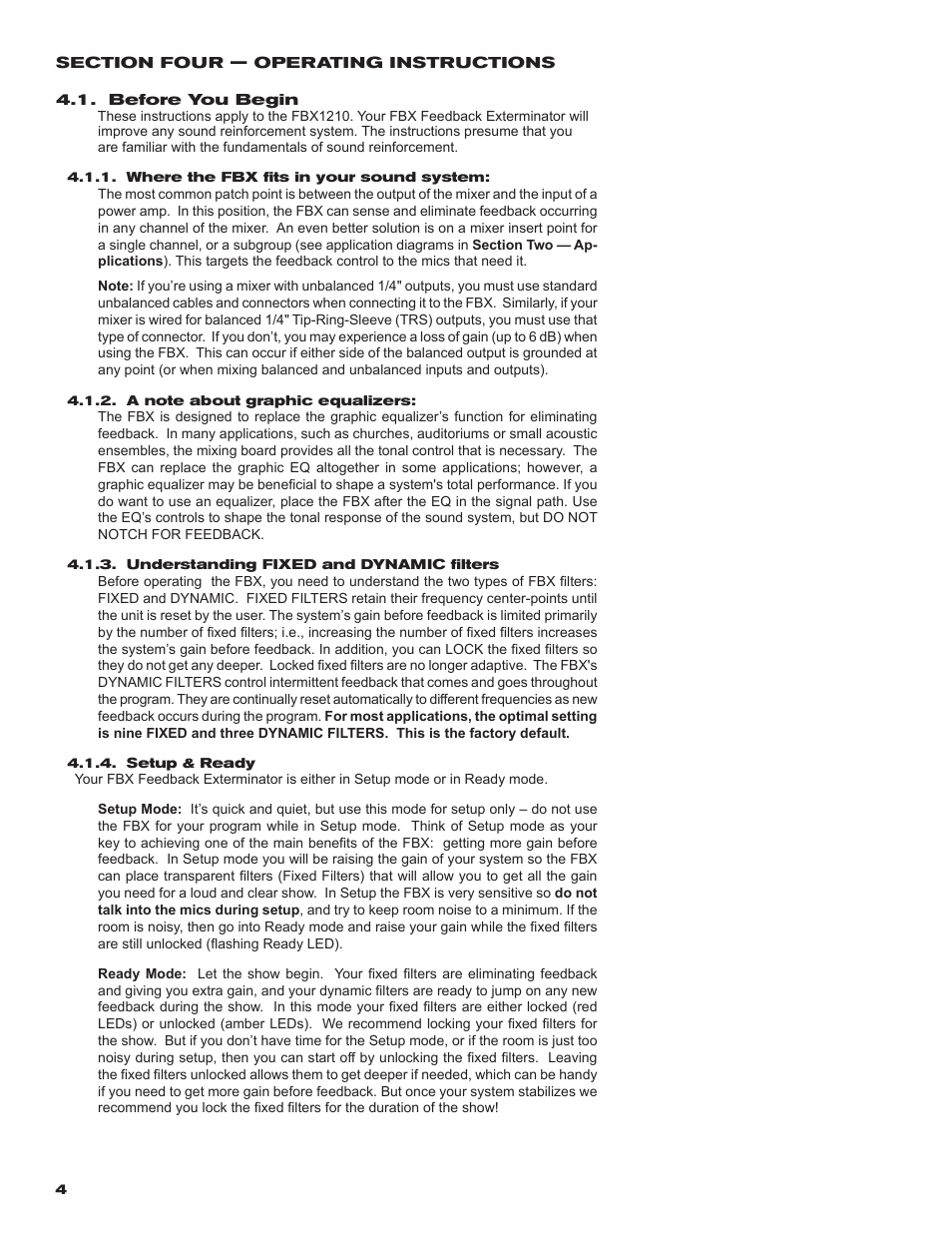 SABINE FBX 1210 User Manual | Page 4 / 12