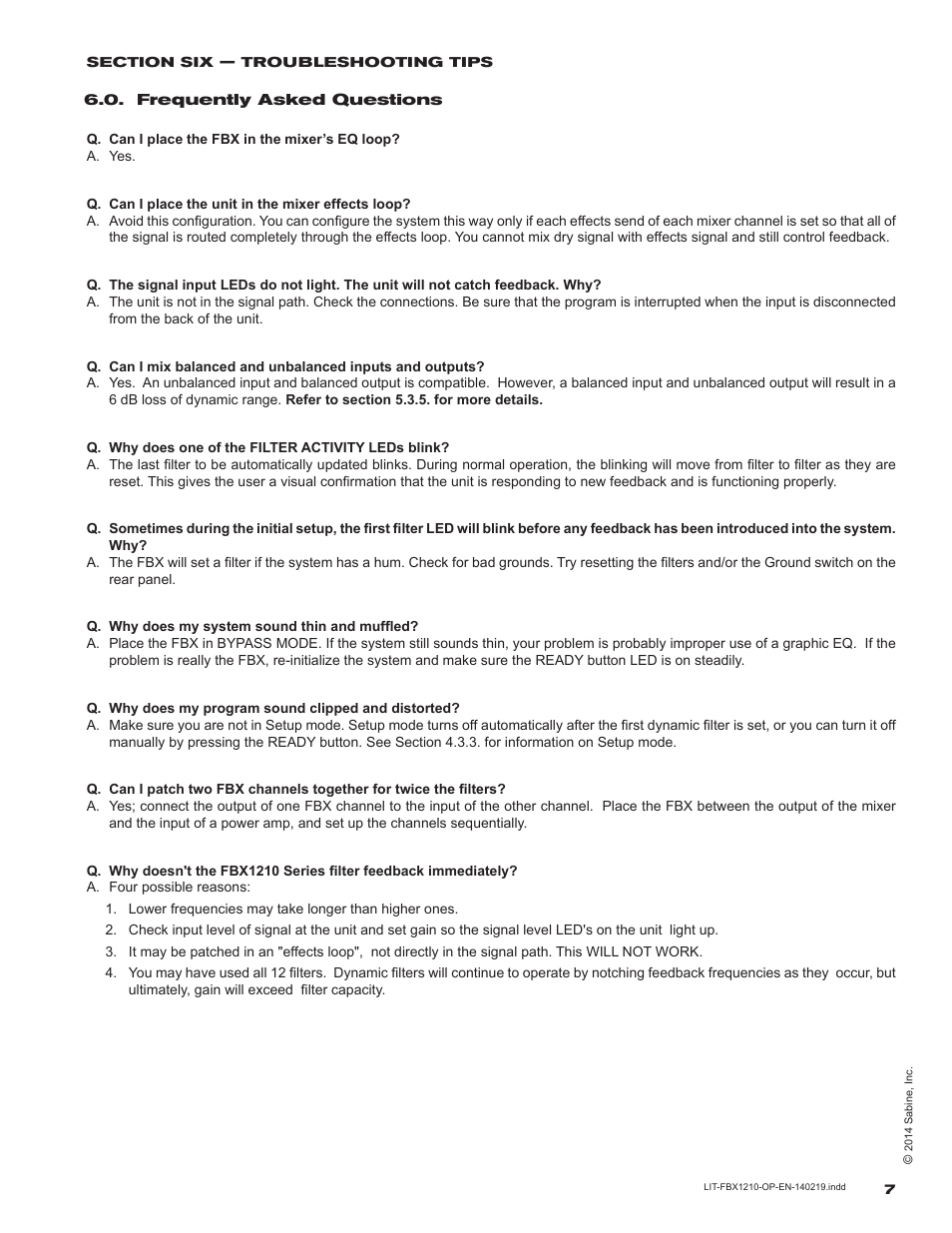 SABINE FBX 1210 User Manual | Page 7 / 12