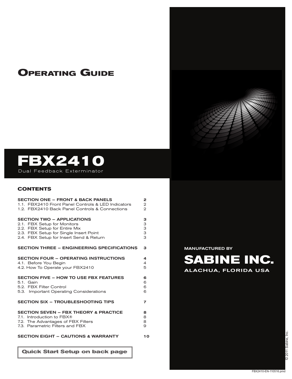 SABINE FBX 2410 User Manual | 12 pages