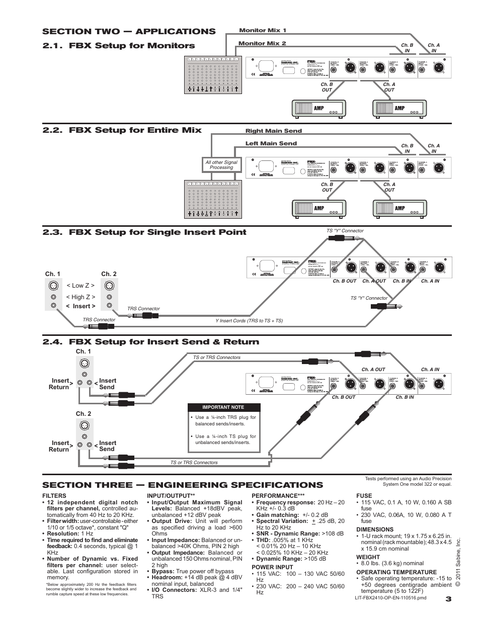 SABINE FBX 2410 User Manual | Page 3 / 12