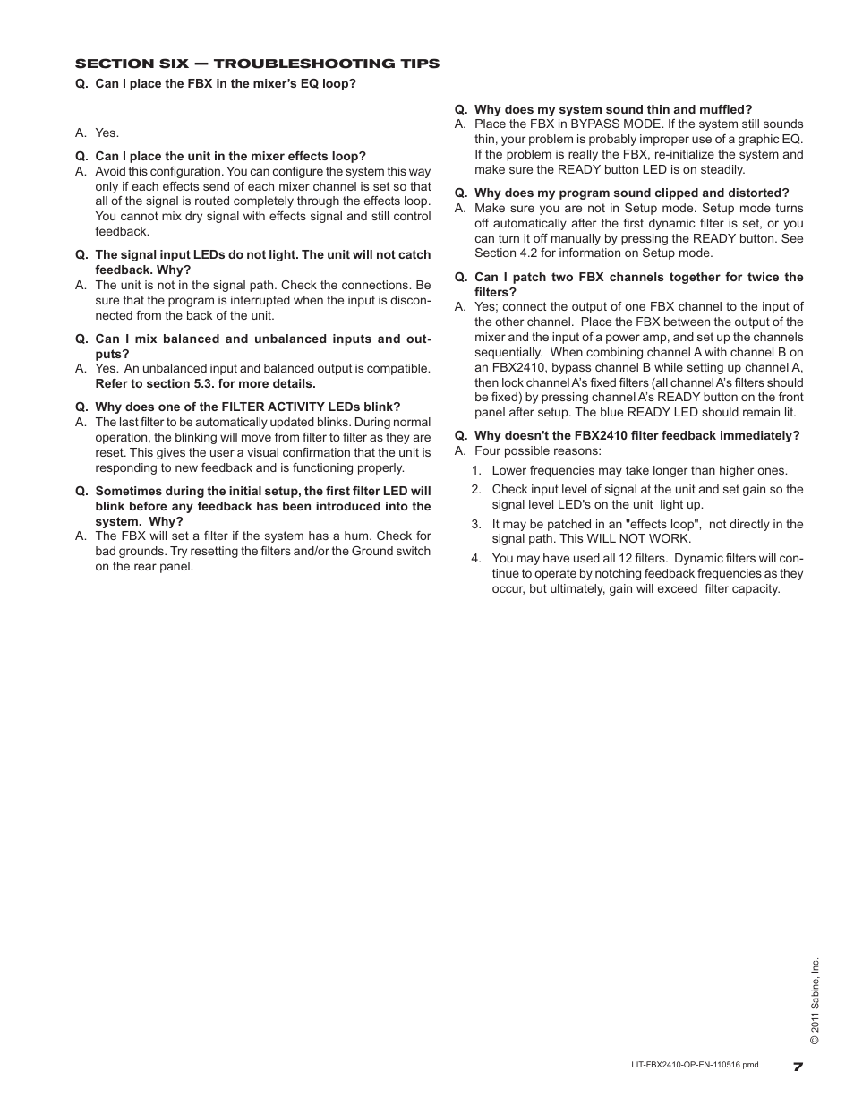 SABINE FBX 2410 User Manual | Page 7 / 12