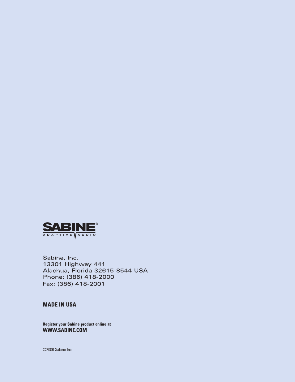 SABINE Graphi-Q2 3122-S User Manual | Page 58 / 58