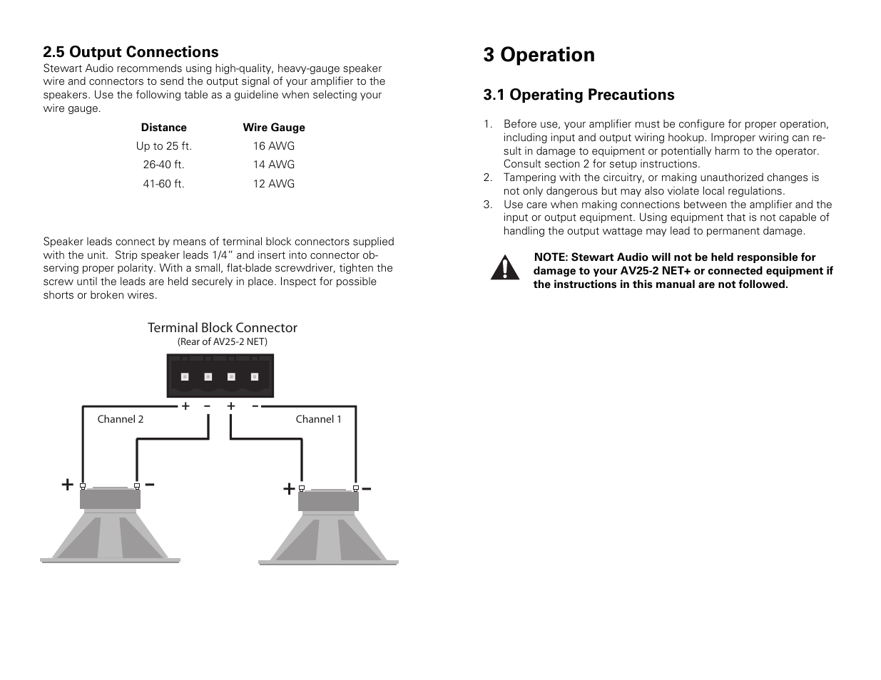 3 operation | Stewart Audio AV25-2 NET+ User Manual | Page 7 / 14