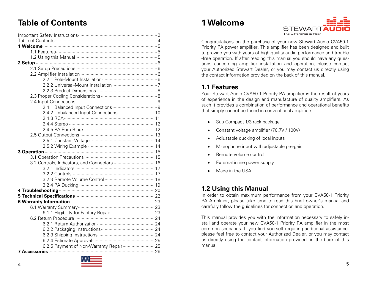 Stewart Audio CVA50-1 Priority PA User Manual | Page 3 / 14