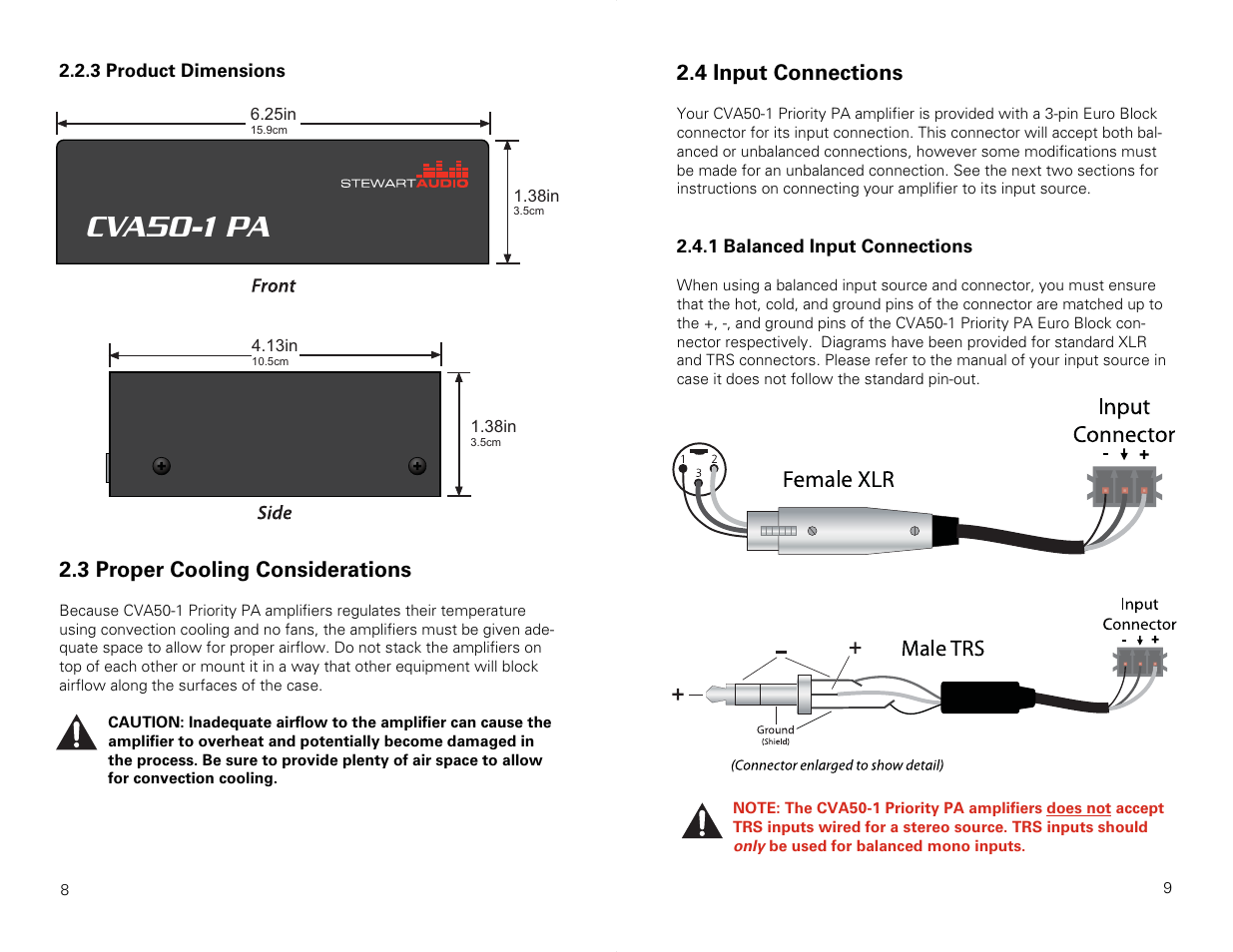 Cva50-1 pa | Stewart Audio CVA50-1 Priority PA User Manual | Page 5 / 14