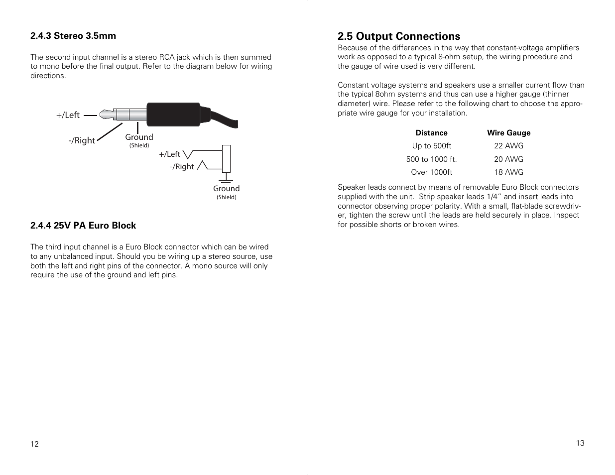 5 output connections | Stewart Audio CVA50-1 Priority PA User Manual | Page 7 / 14