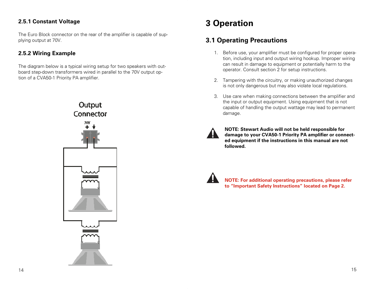 3 operation | Stewart Audio CVA50-1 Priority PA User Manual | Page 8 / 14