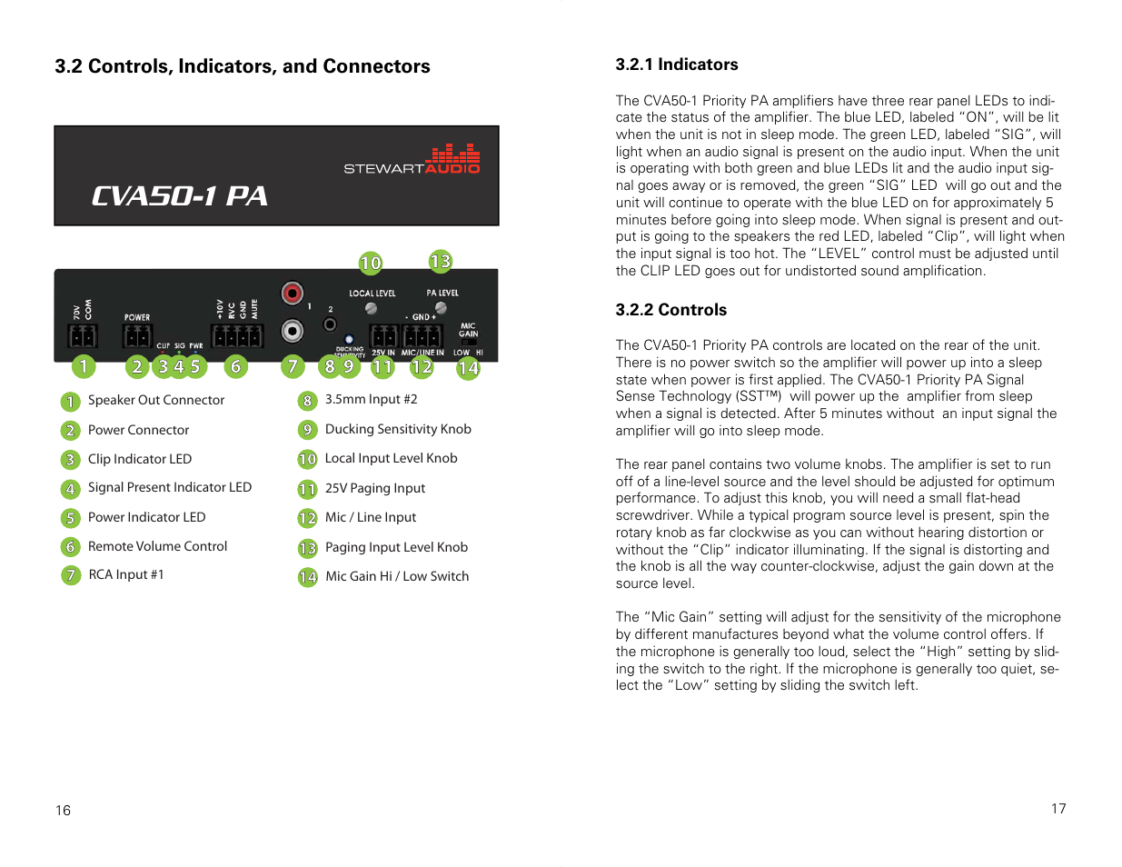 Cva50-1 pa | Stewart Audio CVA50-1 Priority PA User Manual | Page 9 / 14