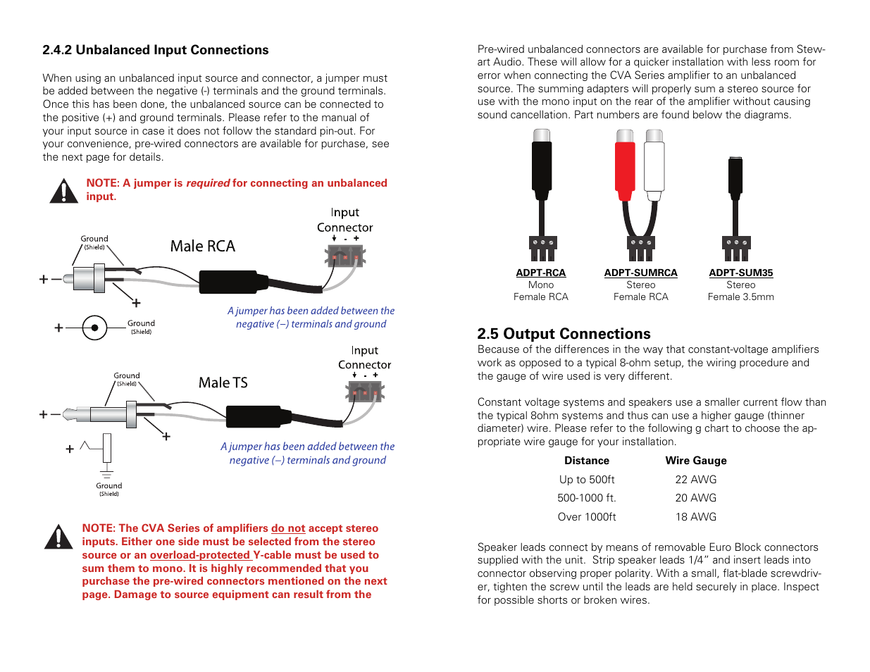 5 output connections | Stewart Audio CVA50-1 NET+ User Manual | Page 6 / 13