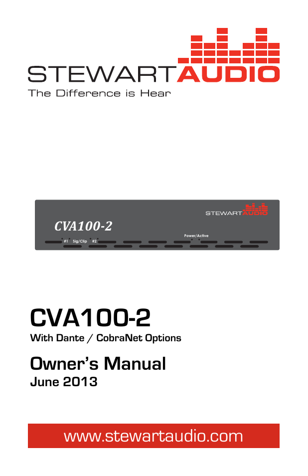 Stewart Audio CVA100-2 User Manual | 28 pages