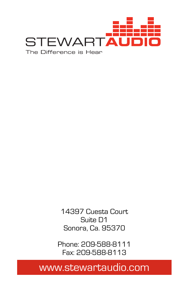 Stewart Audio CVA100-2 User Manual | Page 28 / 28