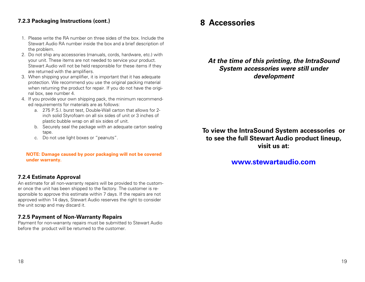 8 accessories | Stewart Audio IS-AmpNode-10 User Manual | Page 10 / 10