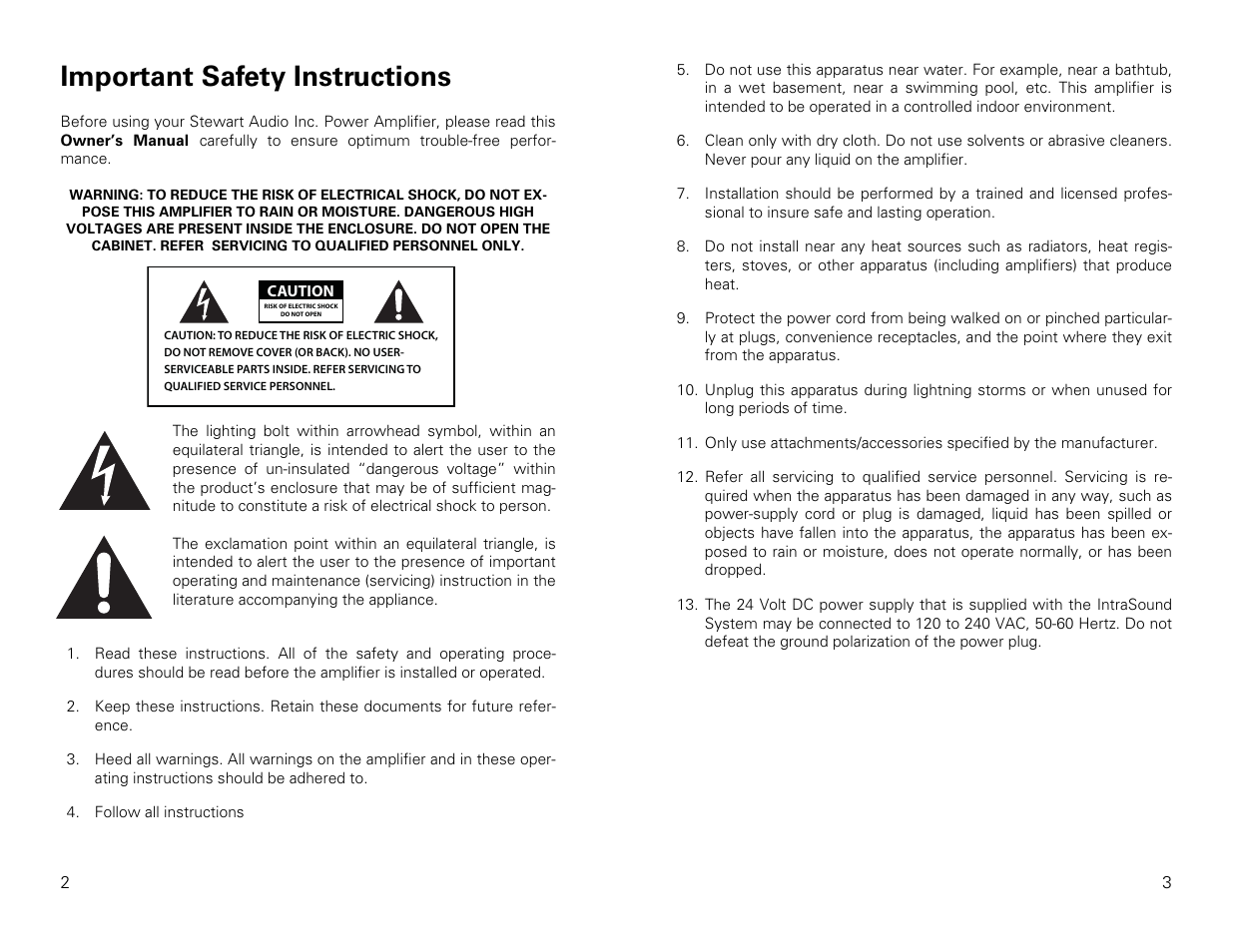 Important safety instructions | Stewart Audio IS-AmpNode-10 User Manual | Page 2 / 10