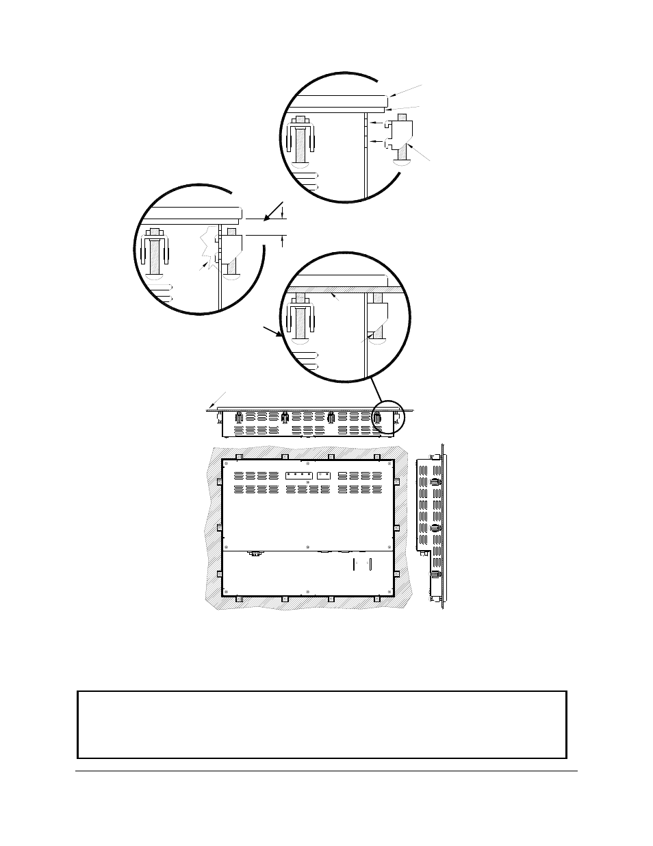 Mounting clip installation, Rear view of panel mounted m-series monitor | Nematron M-Series Monitors User Manual | Page 11 / 33