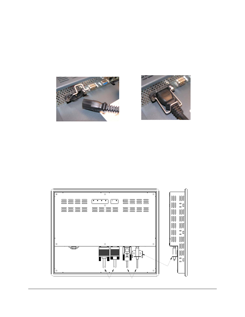 Connection of vga and touch screen cables, Connecting power to enclosed (-en) units | Nematron M-Series Monitors User Manual | Page 16 / 33