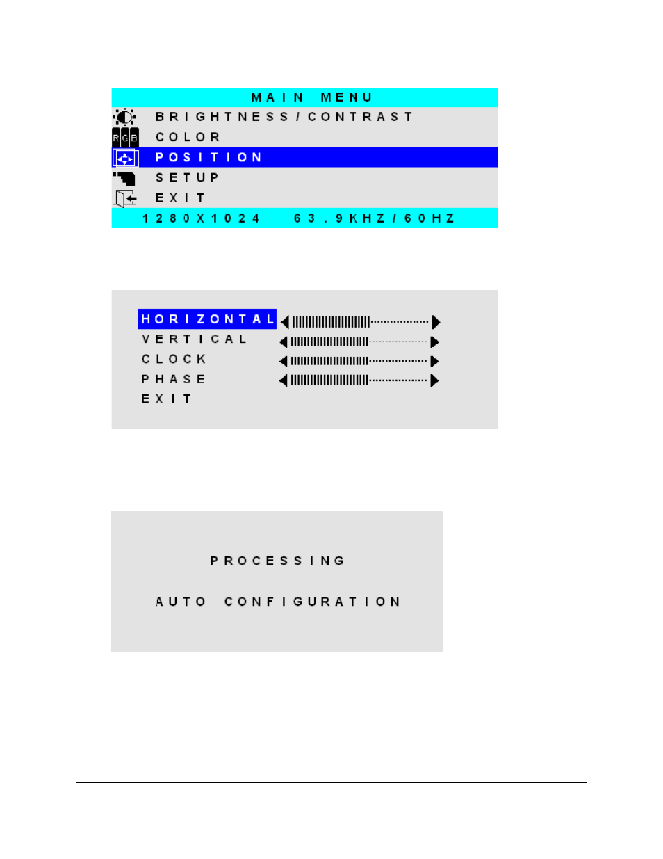 Position, Auto adjust | Nematron M-Series Monitors User Manual | Page 24 / 33