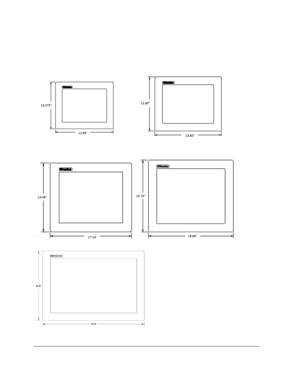 Specifications, Front panels, Figure 1.0: m-series front panel comparison | Nematron M-Series Monitors User Manual | Page 5 / 33