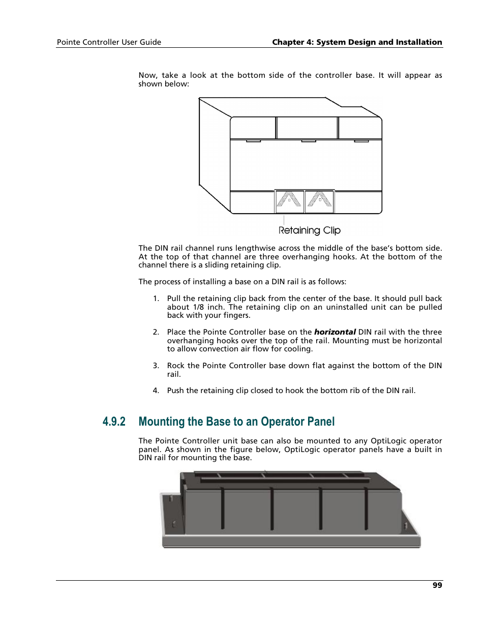 Mounting the base to an operator panel, 2 mounting the base to an operator panel | Nematron Pointe Controller User Manual | Page 101 / 441