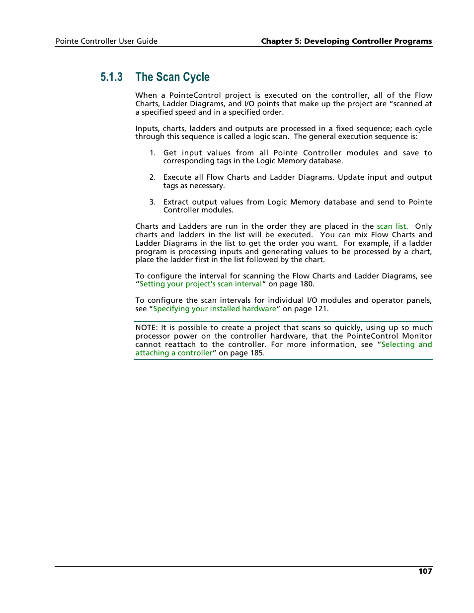The scan cycle, 3 the scan cycle | Nematron Pointe Controller User Manual | Page 109 / 441