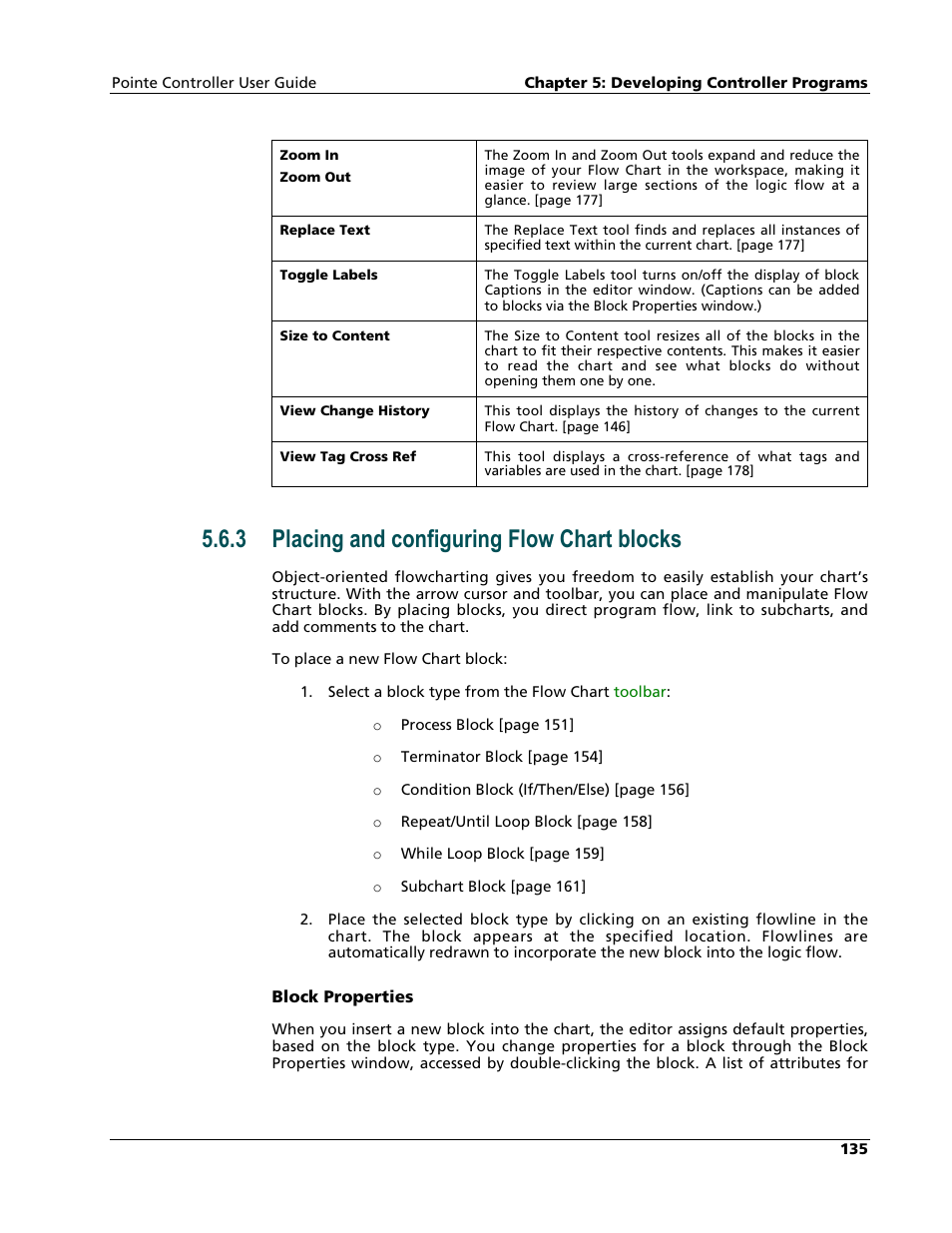 Placing and configuring flow chart blocks, 3 placing and configuring flow chart blocks | Nematron Pointe Controller User Manual | Page 137 / 441