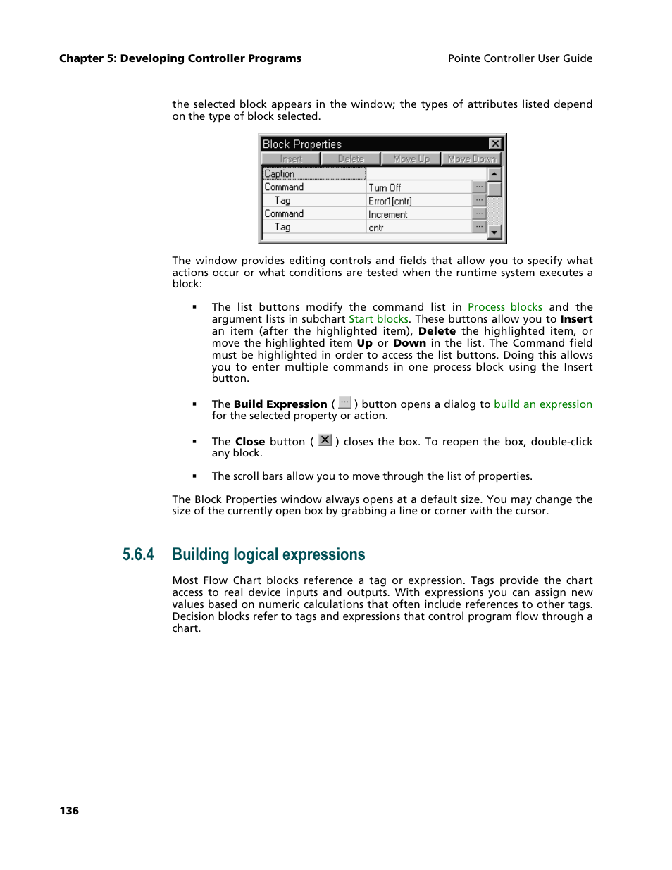 Building logical expressions, 4 building logical expressions | Nematron Pointe Controller User Manual | Page 138 / 441