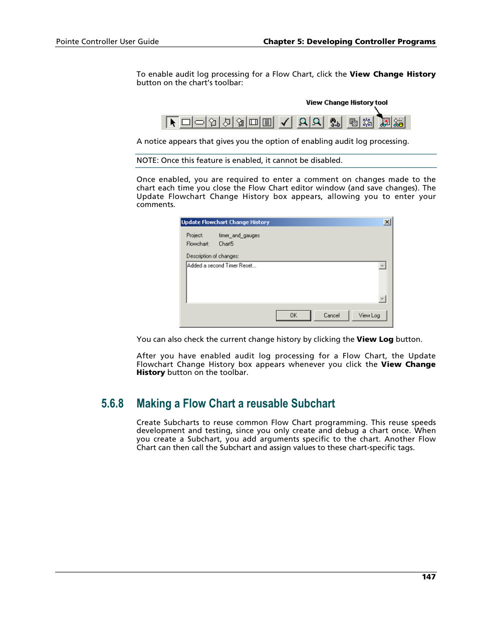 Making a flow chart a reusable subchart, 8 making a flow chart a reusable subchart | Nematron Pointe Controller User Manual | Page 149 / 441