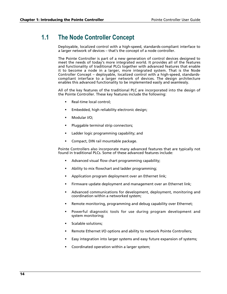 The node controller concept, 1 the node controller concept | Nematron Pointe Controller User Manual | Page 16 / 441