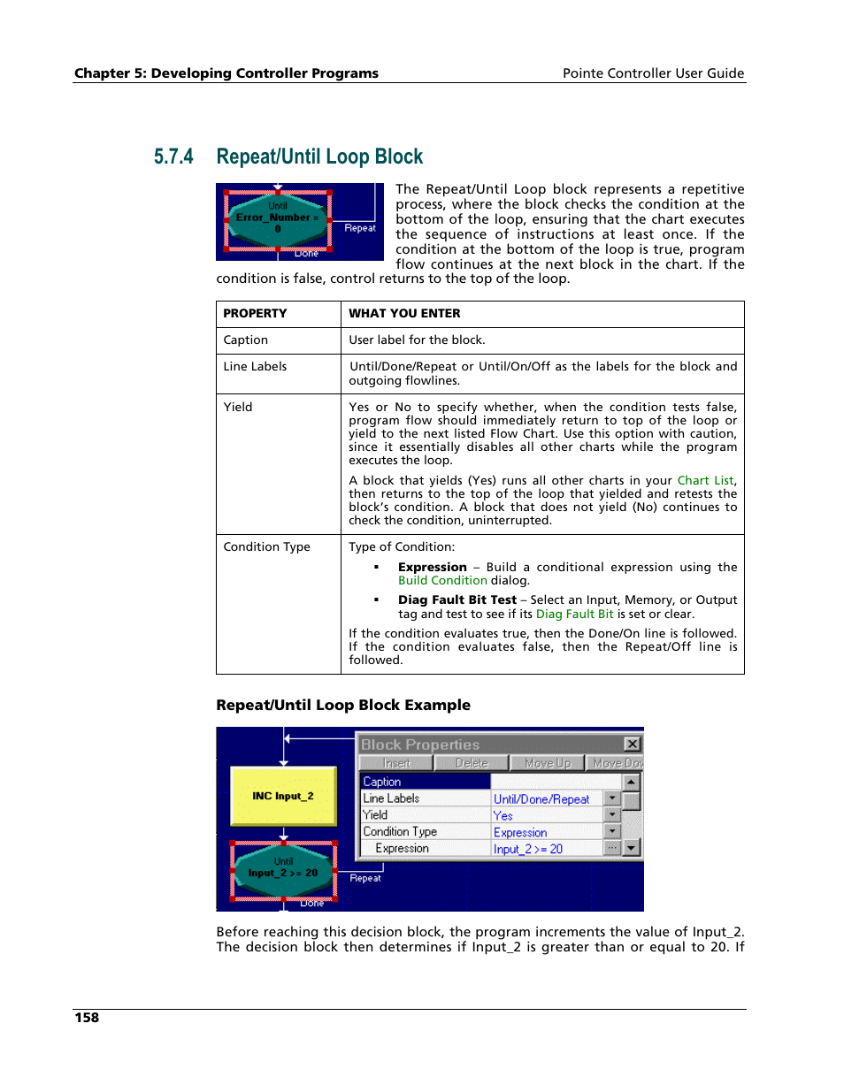 Repeat/until loop block, 4 repeat/until loop block | Nematron Pointe Controller User Manual | Page 160 / 441
