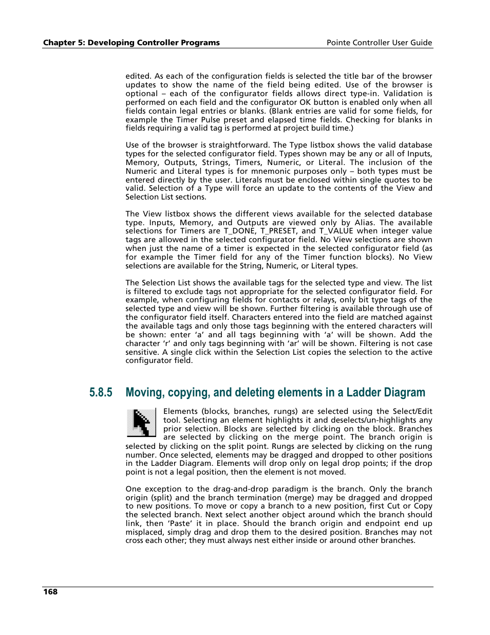 Moving, copying, and deleting elements | Nematron Pointe Controller User Manual | Page 170 / 441
