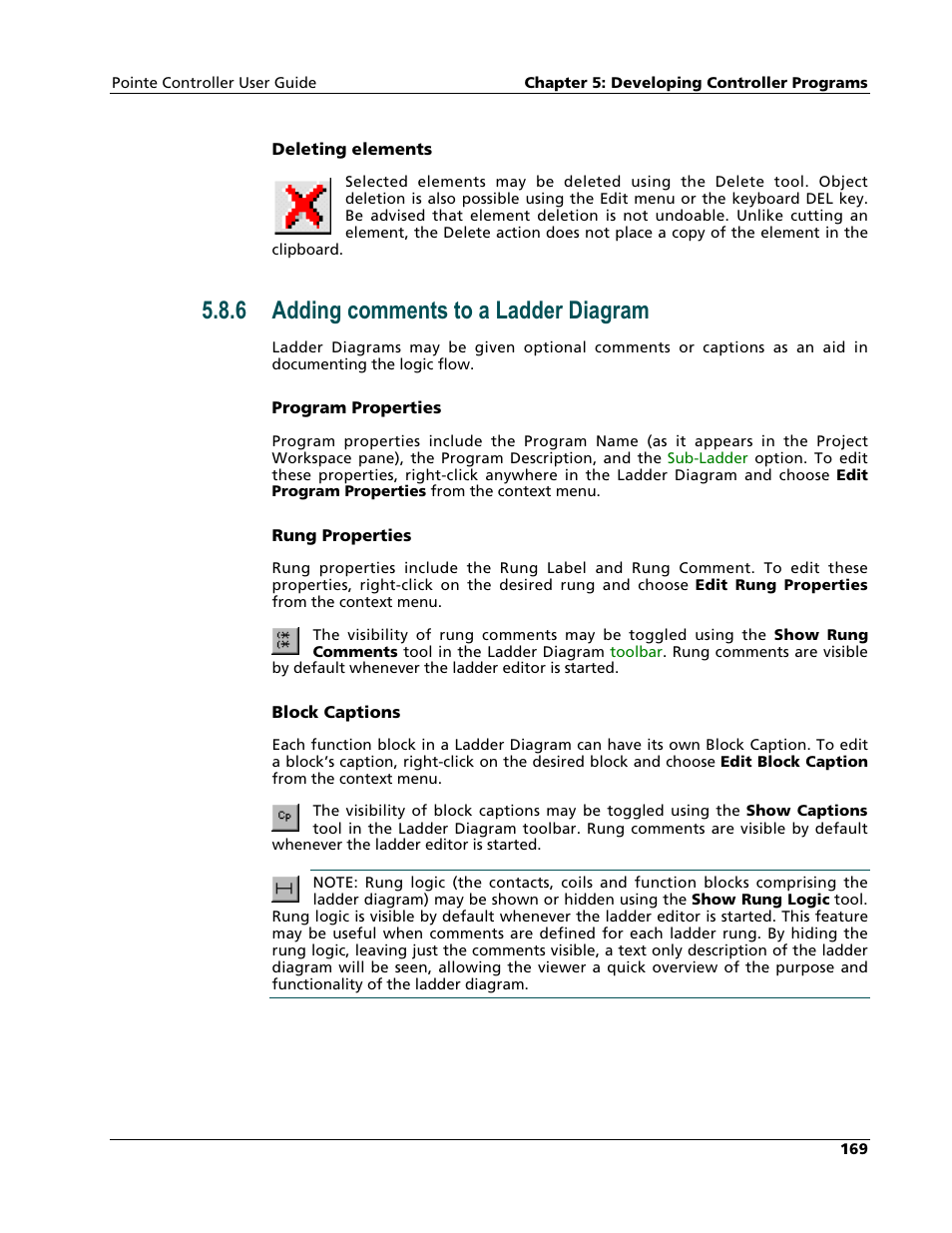 Adding comments to a ladder diagram, 6 adding comments to a ladder diagram | Nematron Pointe Controller User Manual | Page 171 / 441