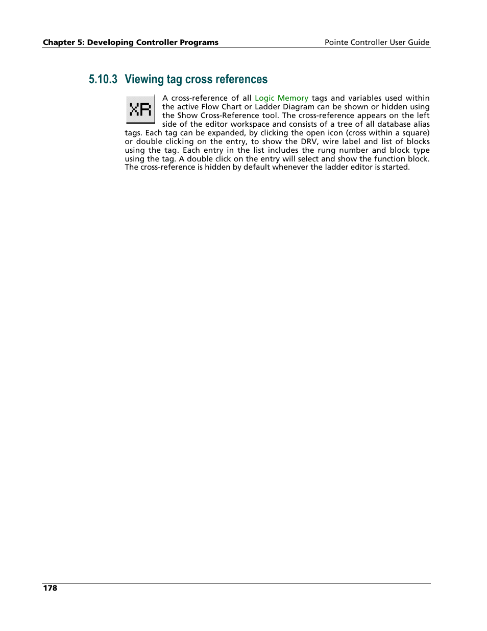 Viewing tag cross references, 3 viewing tag cross references | Nematron Pointe Controller User Manual | Page 180 / 441