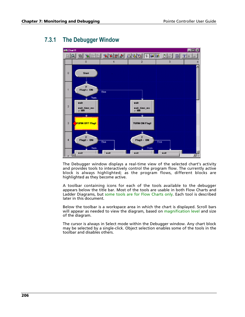 The debugger window, 1 the debugger window | Nematron Pointe Controller User Manual | Page 208 / 441