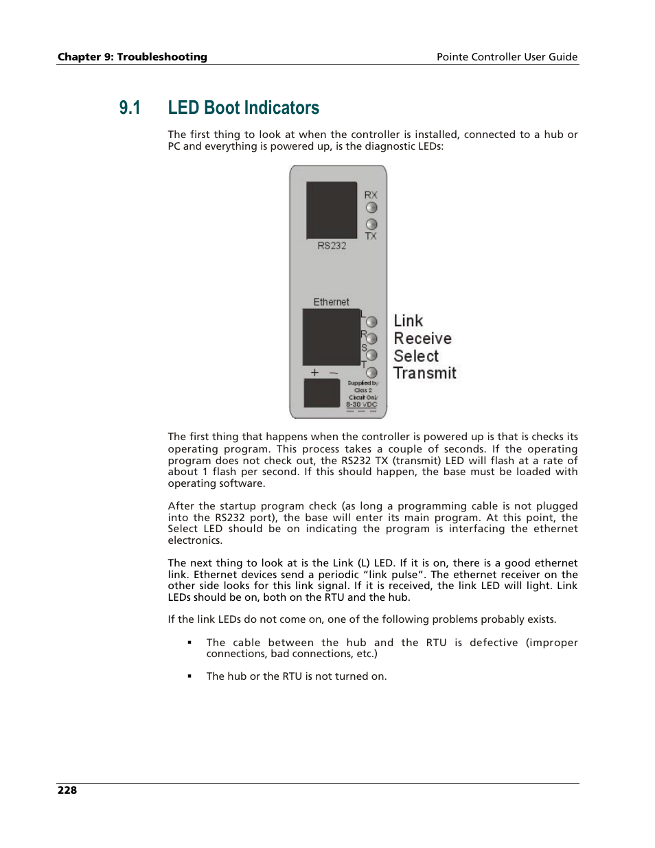 Led boot indicators, 1 led boot indicators | Nematron Pointe Controller User Manual | Page 230 / 441