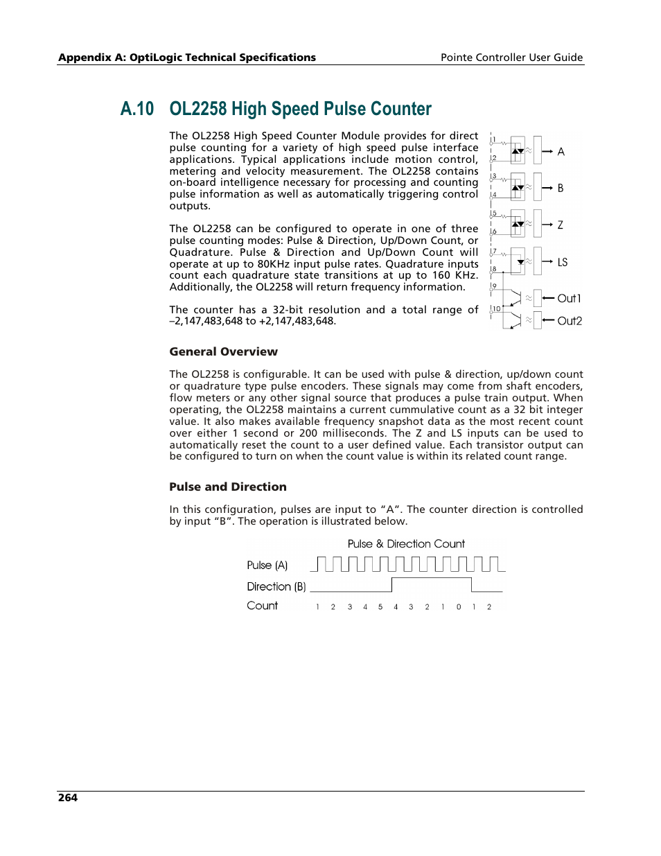 Ol2258 high speed pulse counter | Nematron Pointe Controller User Manual | Page 266 / 441