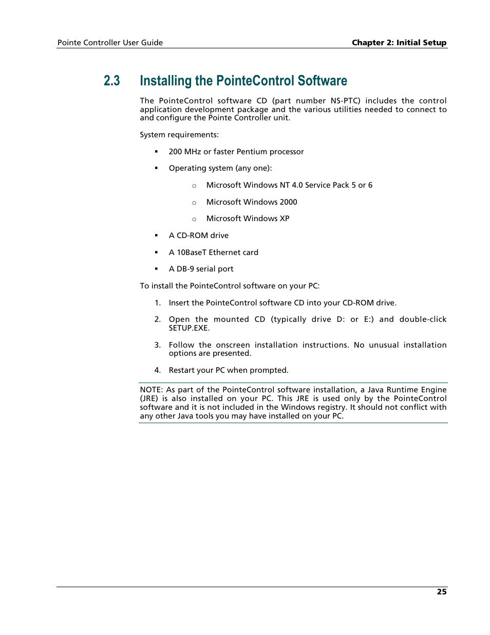 Installing the pointecontrol software, 3 installing the pointecontrol software | Nematron Pointe Controller User Manual | Page 27 / 441