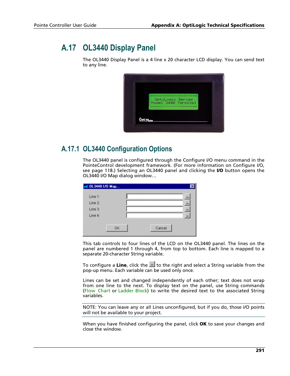 Ol3440 display panel | Nematron Pointe Controller User Manual | Page 293 / 441