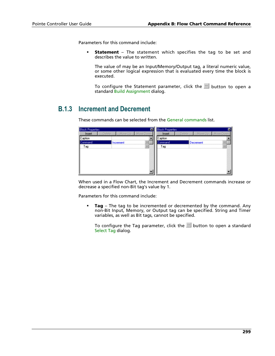 Increment and decrement, B.1.3 increment and decrement | Nematron Pointe Controller User Manual | Page 301 / 441