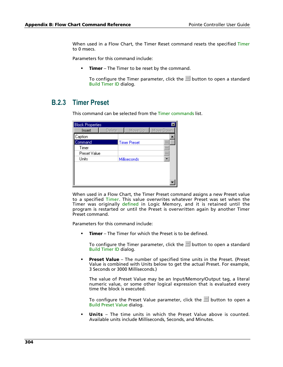 Timer preset, B.2.3 timer preset | Nematron Pointe Controller User Manual | Page 306 / 441