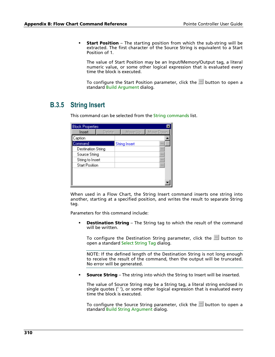 String insert, B.3.5 string insert | Nematron Pointe Controller User Manual | Page 312 / 441