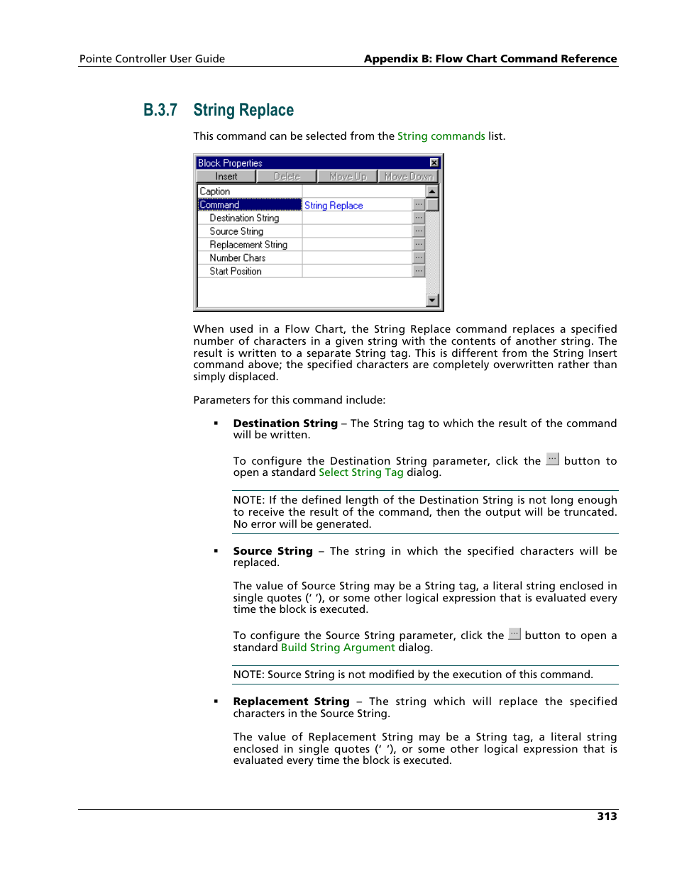 String replace, B.3.7 string replace | Nematron Pointe Controller User Manual | Page 315 / 441