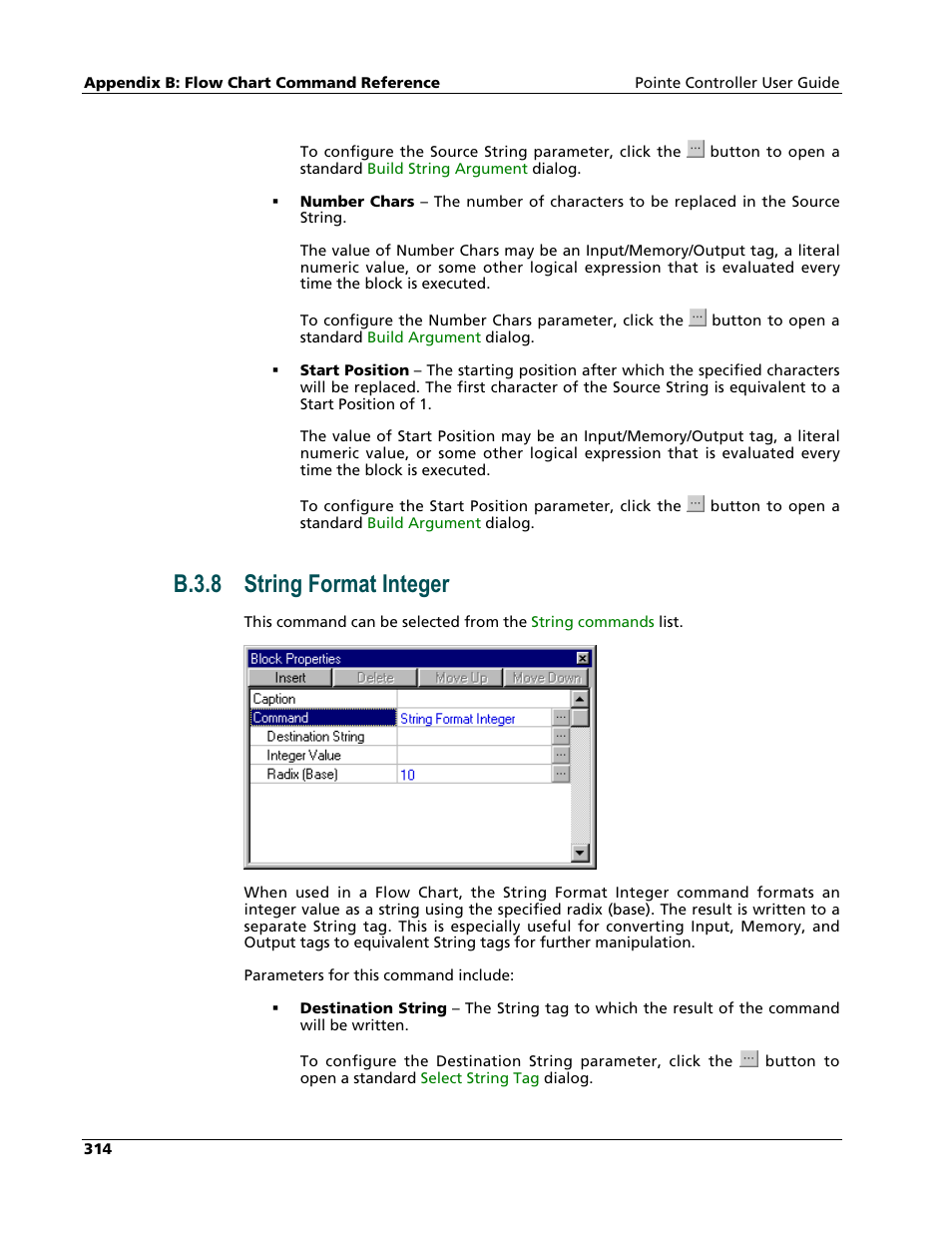 String format integer, B.3.8 string format integer | Nematron Pointe Controller User Manual | Page 316 / 441