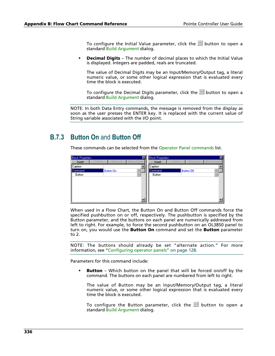 Button on and button off, B.7.3 button on and button off | Nematron Pointe Controller User Manual | Page 338 / 441