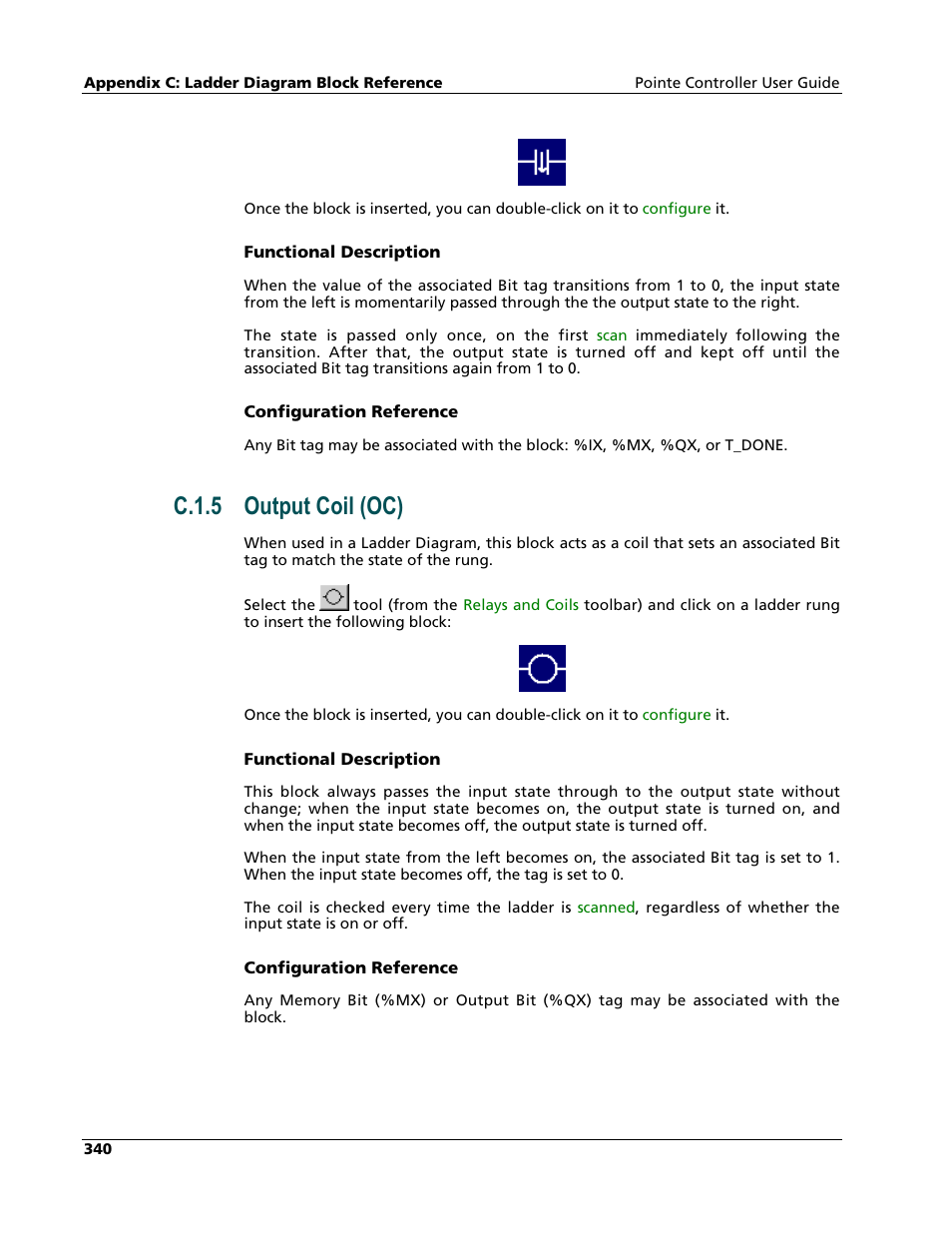 Output coil (oc), C.1.5 output coil (oc) | Nematron Pointe Controller User Manual | Page 342 / 441