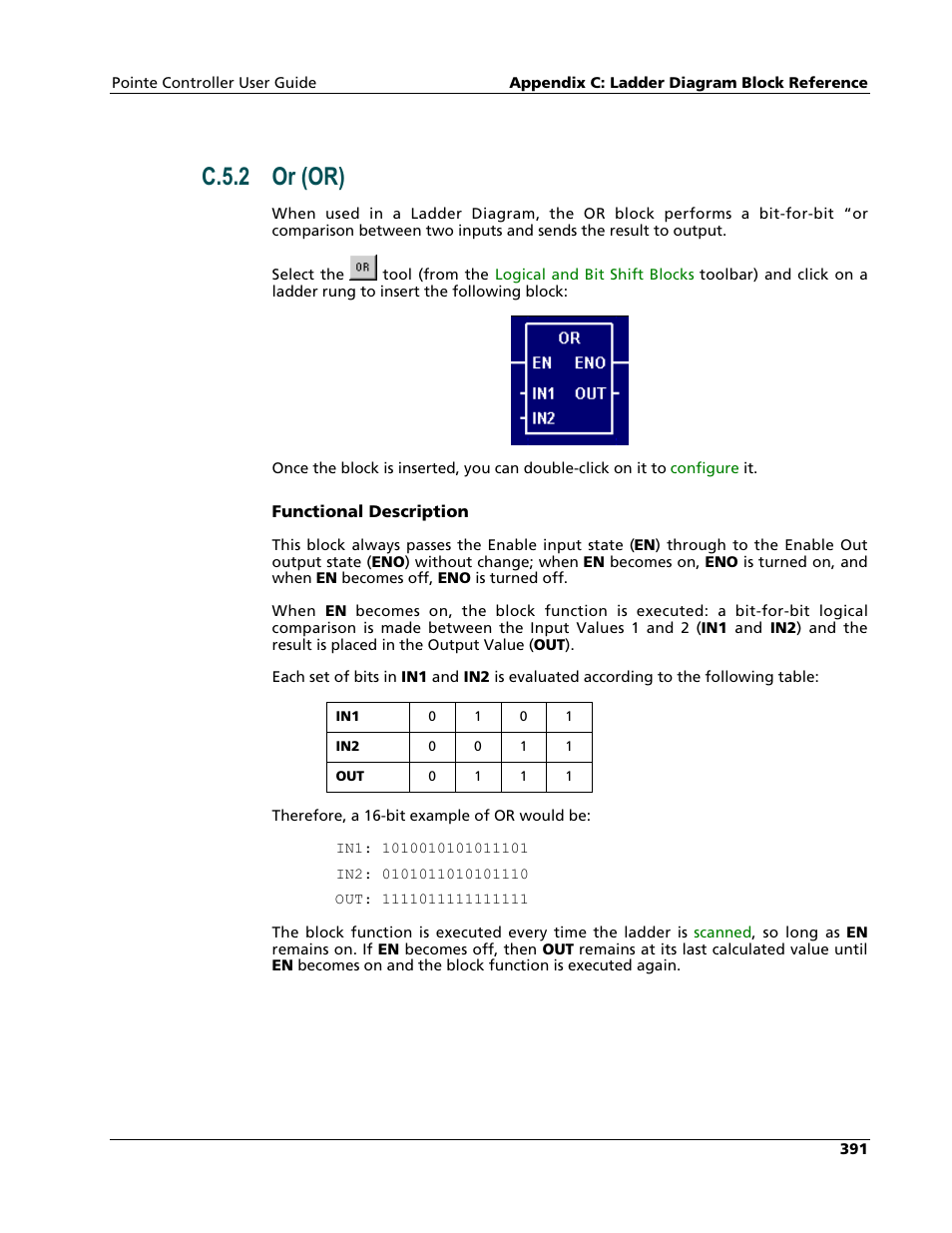 Or (or), C.5.2 or (or) | Nematron Pointe Controller User Manual | Page 393 / 441