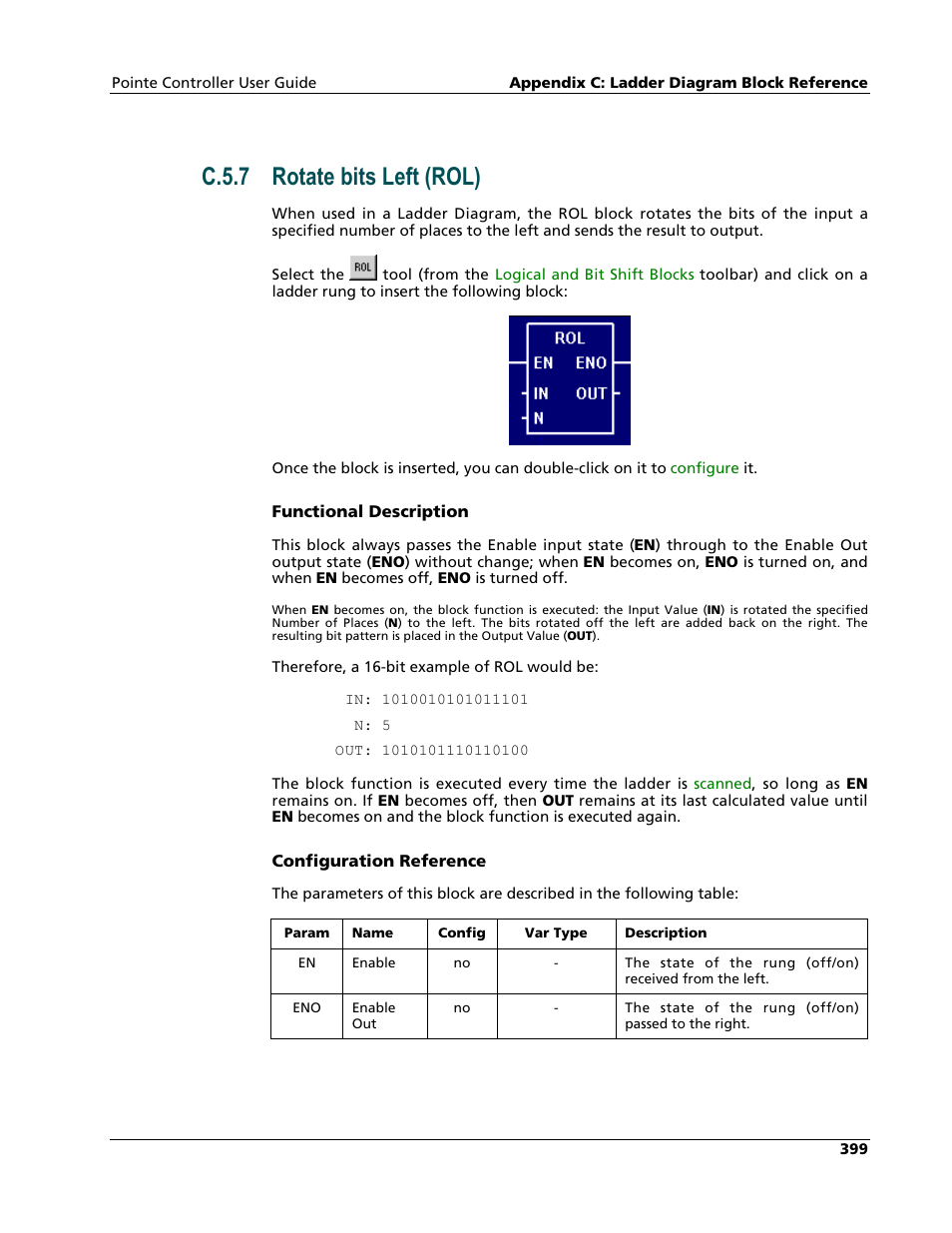 Rotate bits left (rol), C.5.7 rotate bits left (rol) | Nematron Pointe Controller User Manual | Page 401 / 441