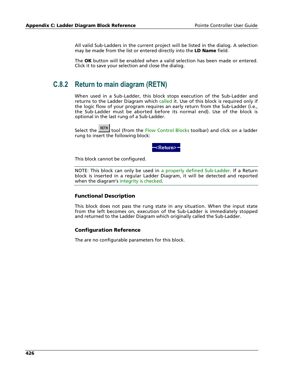 Return to main diagram (retn), C.8.2 return to main diagram (retn) | Nematron Pointe Controller User Manual | Page 428 / 441